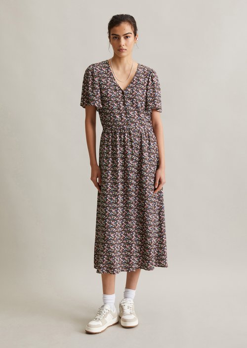 Regular floral dress — Medium Brown