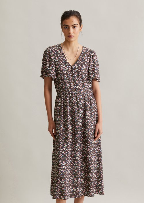 Regular floral dress — Medium Brown