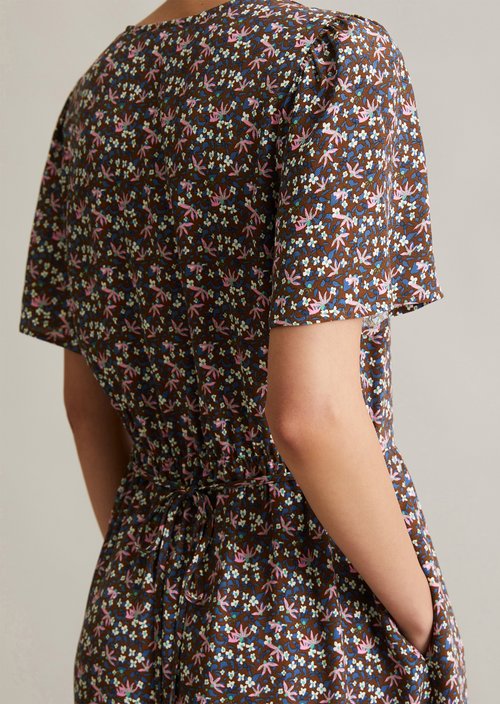 Regular floral dress — Medium Brown
