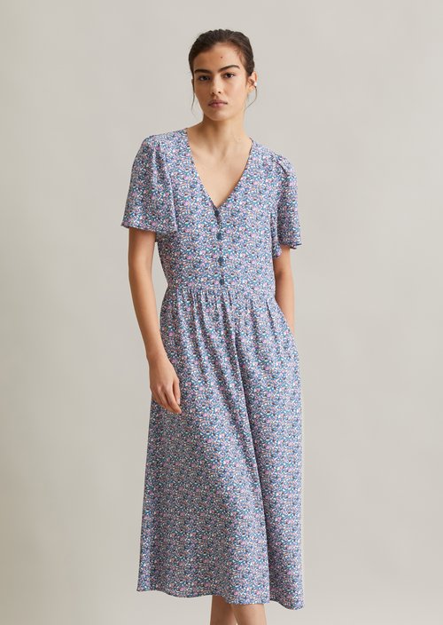 Regular floral dress — Medium Blue