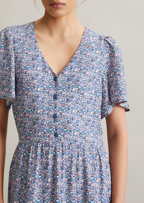 Regular floral dress — Medium Blue