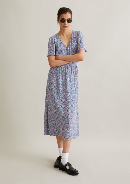 Regular floral dress — Medium Blue