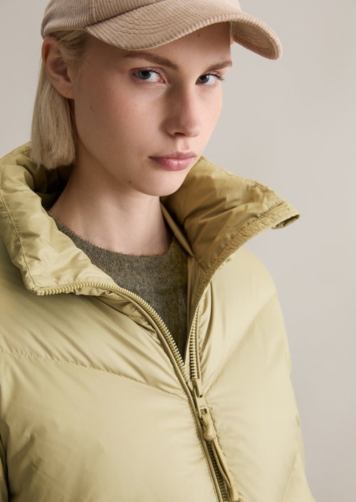 Down puffer coat with hood relaxed — Artichoke Leaf