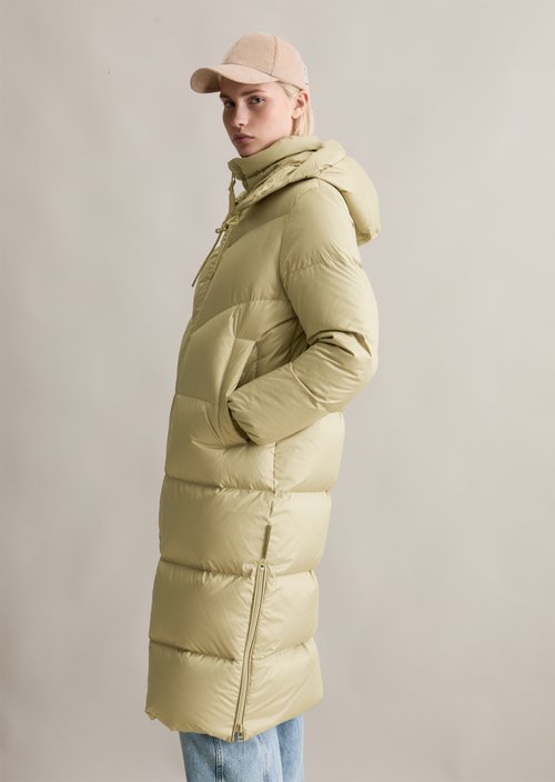 Down puffer coat with hood relaxed — Artichoke Leaf