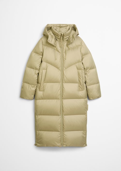 Down puffer coat with hood relaxed — Artichoke Leaf