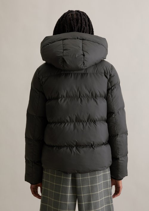 Puffer jacket with hood regular — Black