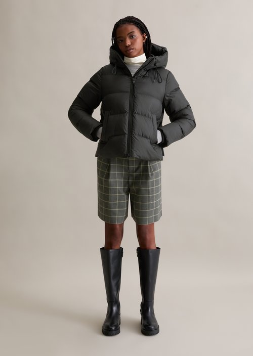 Puffer jacket with hood regular — Black