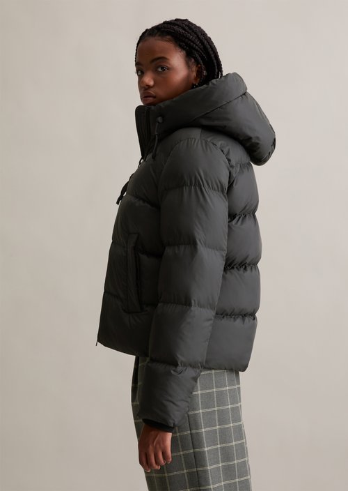 Puffer jacket with hood regular — Black