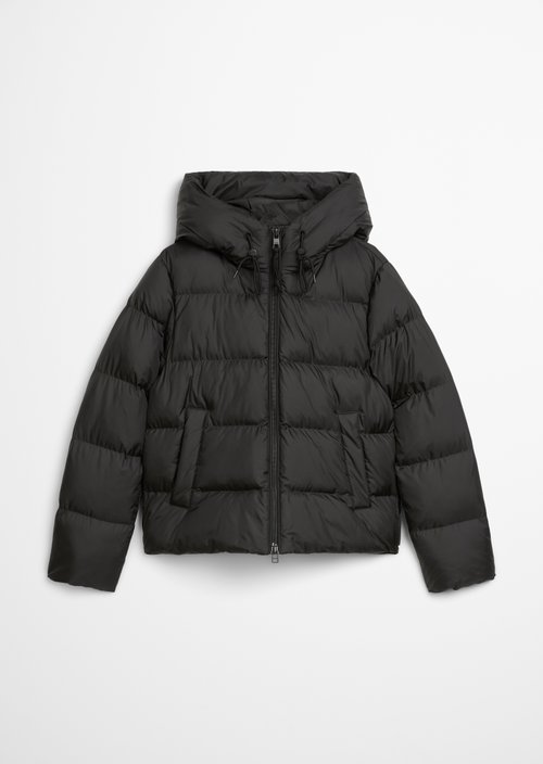 Puffer jacket with hood regular — Black