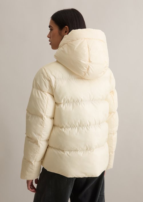 Puffer jacket with hood regular — White Blush