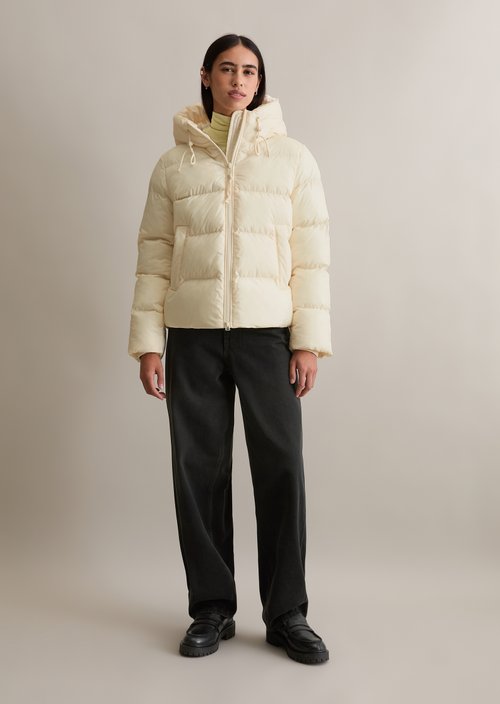 Puffer jacket with hood regular — White Blush