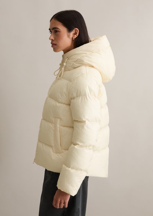 Puffer jacket with hood regular — White Blush