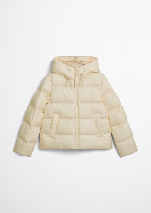 Puffer jacket with hood regular — White Blush