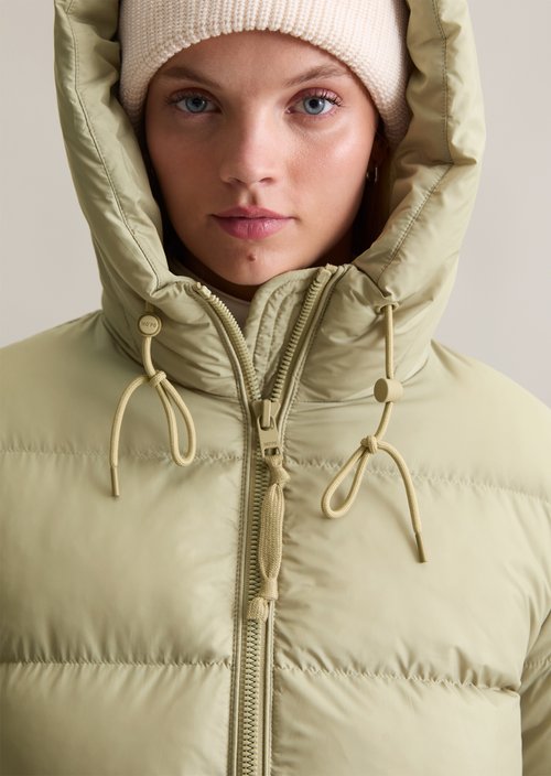 Puffer jacket with hood regular — Artichoke Leaf