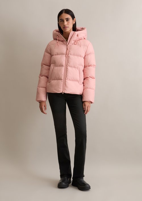 Puffer jacket with hood regular — Rose Powder