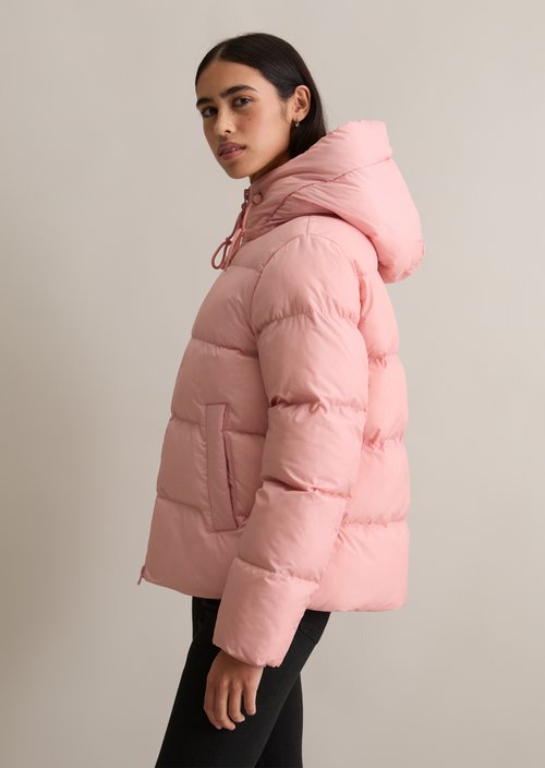 Puffer jacket with hood regular — Rose Powder