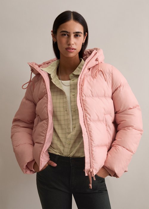 Puffer jacket with hood regular — Rose Powder