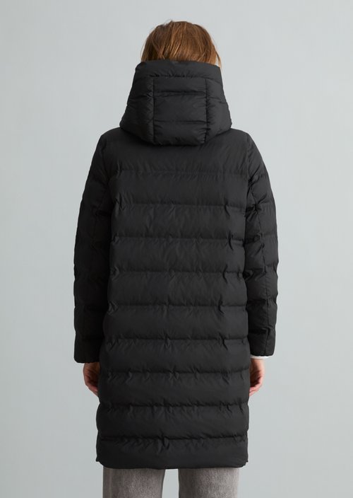 Hooded puffer coat regular — Black