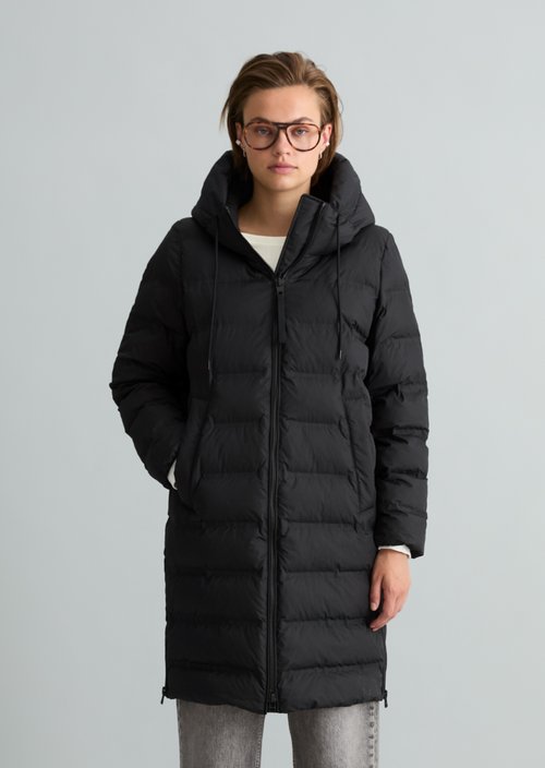 Hooded puffer coat regular — Black