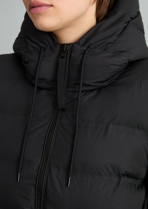 Hooded puffer coat regular — Black