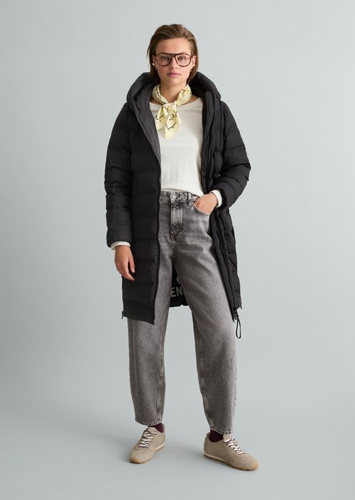 Hooded puffer coat regular — Black