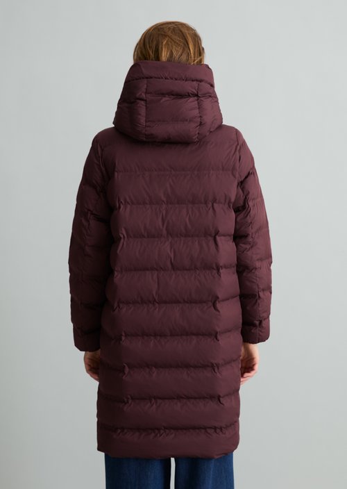 Hooded puffer coat regular — Espresso Brown