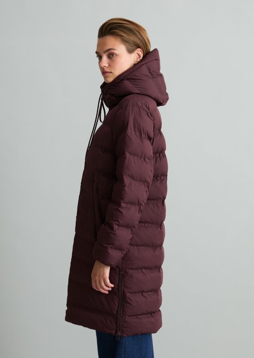 Hooded puffer coat regular — Espresso Brown