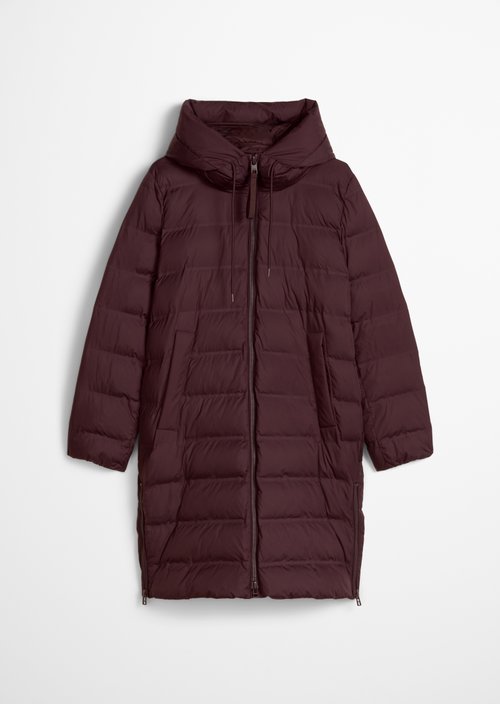 Hooded puffer coat regular — Espresso Brown