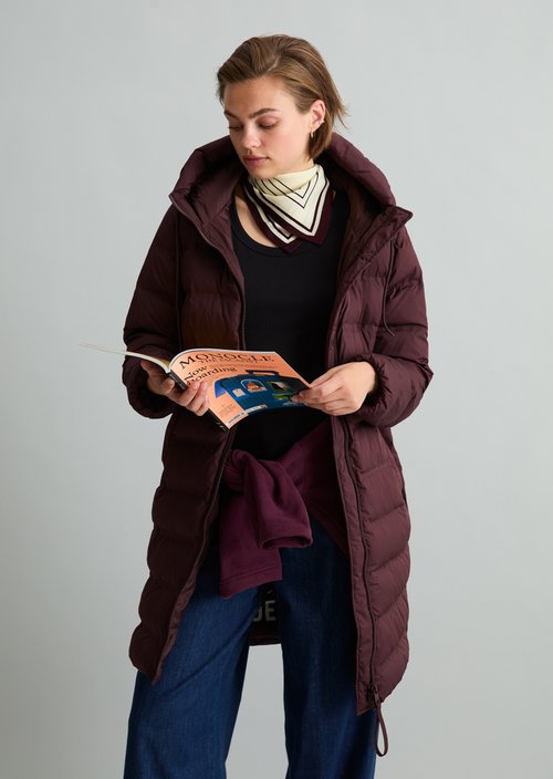 Hooded puffer coat regular — Espresso Brown