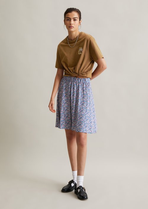 Flared mini skirt — Medium Blue