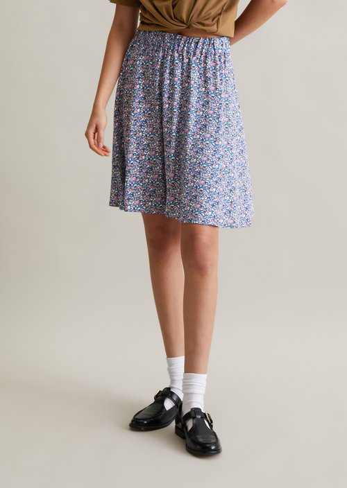 Flared mini skirt — Medium Blue