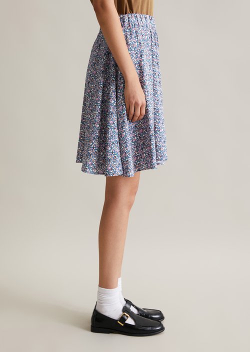 Flared mini skirt — Medium Blue