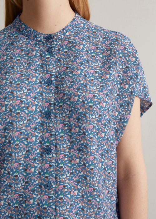 Relaxed cropped blouse — Medium Blue