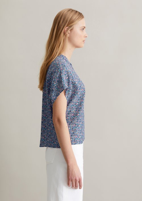 Relaxed cropped blouse — Medium Blue