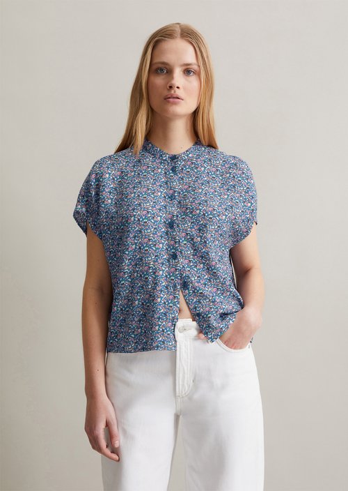 Relaxed cropped blouse — Medium Blue