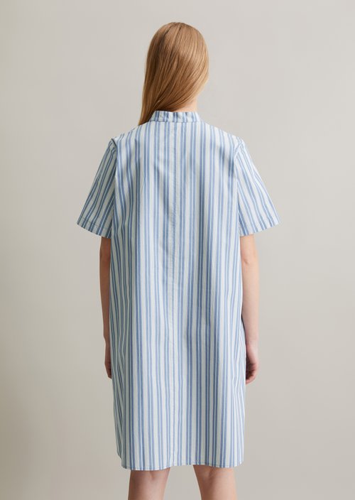 Striped shirt dress A-shape — Medium Blue