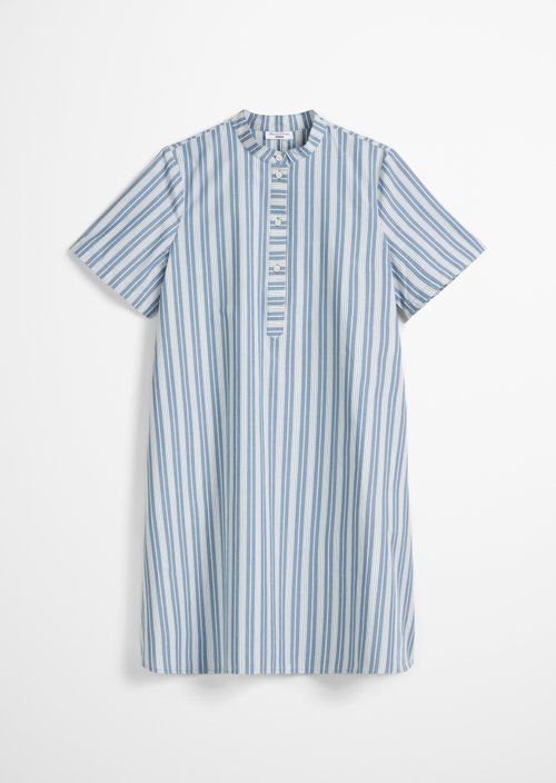 Striped shirt dress A-shape — Medium Blue