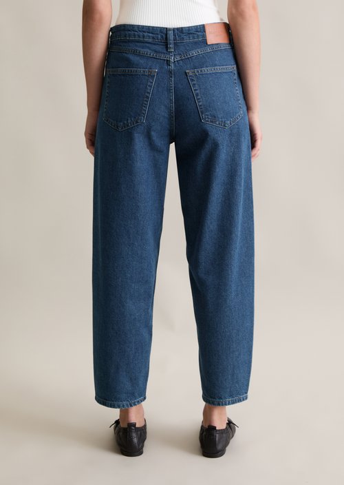 Jeans model Stine barrel cropped — Dark Blue