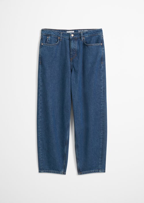 Jeans model Stine barrel cropped — Dark Blue