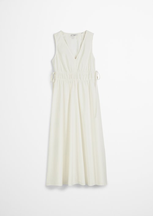 Shaped cotton dress — Silky White