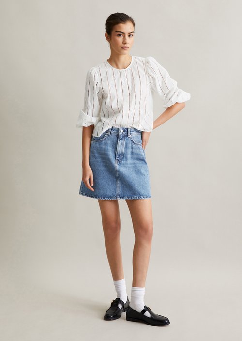 Regular denim mini skirt — Medium Blue