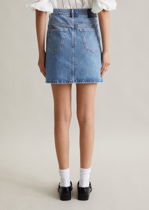 Regular denim mini skirt — Medium Blue