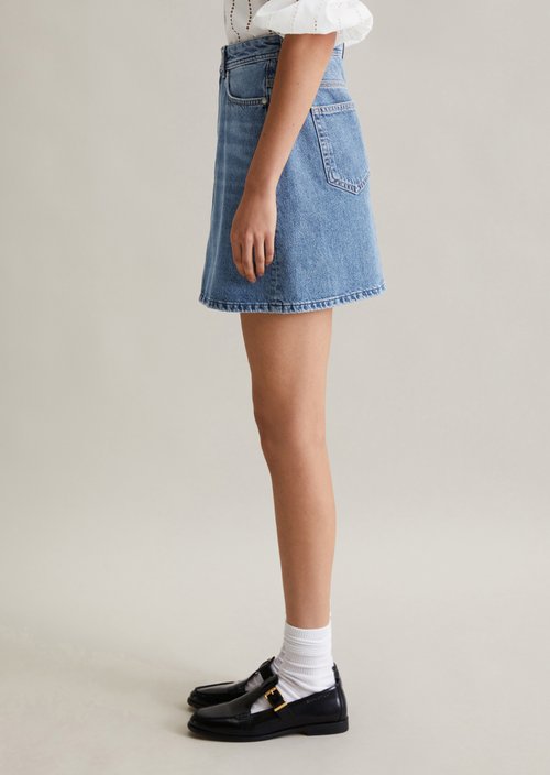 Regular denim mini skirt — Medium Blue