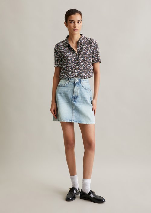 Regular denim mini skirt — Light Blue