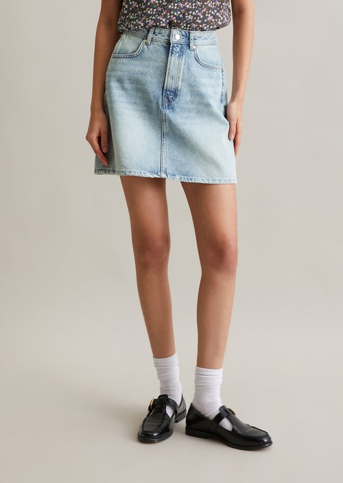 Regular denim mini skirt — Light Blue