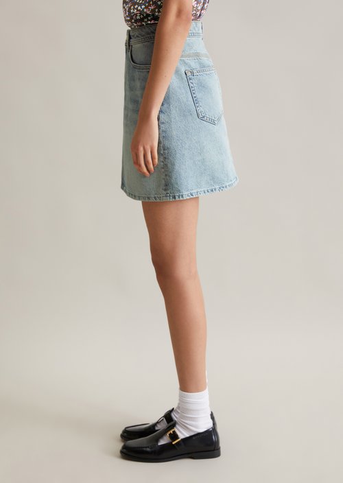 Regular denim mini skirt — Light Blue