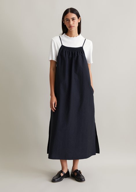 Marc O'Polo Relaxte jurk met spaghettibandjes, Dames, blauw, M, 80% Katoen, 20% Polyamide