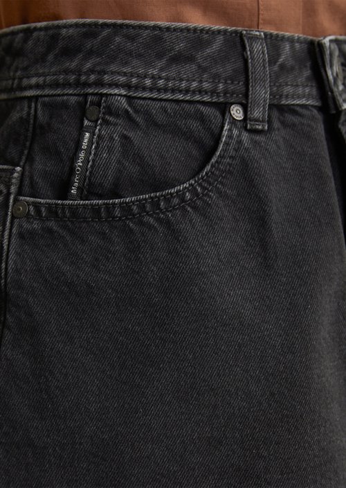 Regular denim mini skirt — Black