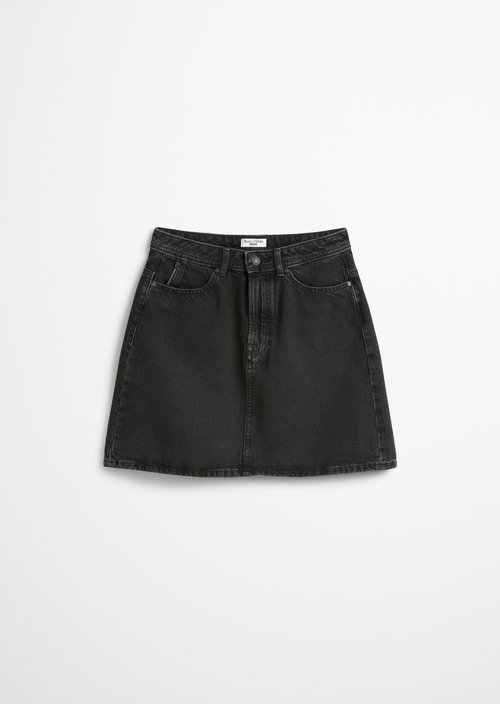 Regular denim mini skirt — Black