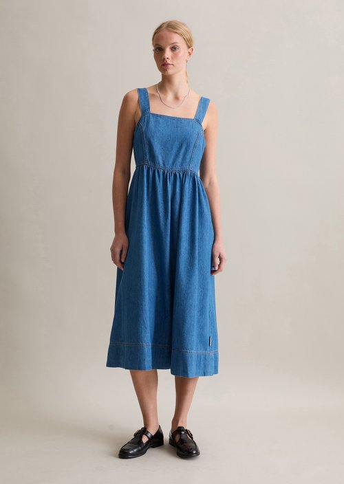Relaxed denim dress — Aqua